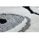 Okrúhly detský koberec JOY Santa Mikuláš, Štrukturálny, dve vrstvy rúna, čierna krémová