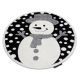 Tæppe børns JOY Hjul Snowman snemand, til børn - Strukturelle, to niveauer af fleece sort / fløde