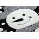Tapete infantil moderno JOY Circulo Snowman boneco de neve, para crianças - estrutural de dois níveis de lã preto / creme