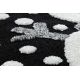 Okrúhly detský koberec JOY Snehuliak , Štrukturálny, dve vrstvy rúna, čierna, krémová