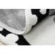 Tappeto moderno per bambini JOY Cerchio Snowman pupazzo di neve, per bambini - strutturale a due livelli di pile nero / crema 