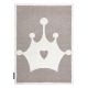 Alfombra infantil moderna JOY Crown, corona para niños - estructura dos niveles de vellón beige / crema