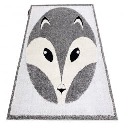 Kindertapijt JOY Fox vos, voor kinderen - Structureel, twee poolhoogte , grijskleuring / crème