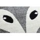 Kindertapijt JOY Fox vos, voor kinderen - Structureel, twee poolhoogte , grijskleuring / crème