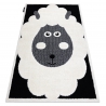 Moderner Kinderteppich JOY Sheep, Schaf für Kinder - strukturelle, zwei Ebenen aus Vlies creme / schwarz