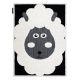 Moderný detský koberec JOY Sheep, ovca , štrukturálny dve vrstvy rúna, krémová čierna