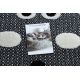 Tapete infantil moderno JOY Sheep, ovelha para crianças - estrutural de dois níveis de lã creme / preto