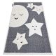Detský koberec JOY Moon mesiac , Štrukturálny, dve vrstvy rúna, sivá, krémová