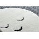 Tapete infantil moderno JOY Moon Lua, Raposa para crianças - estrutural de dois níveis de lã cinza / creme