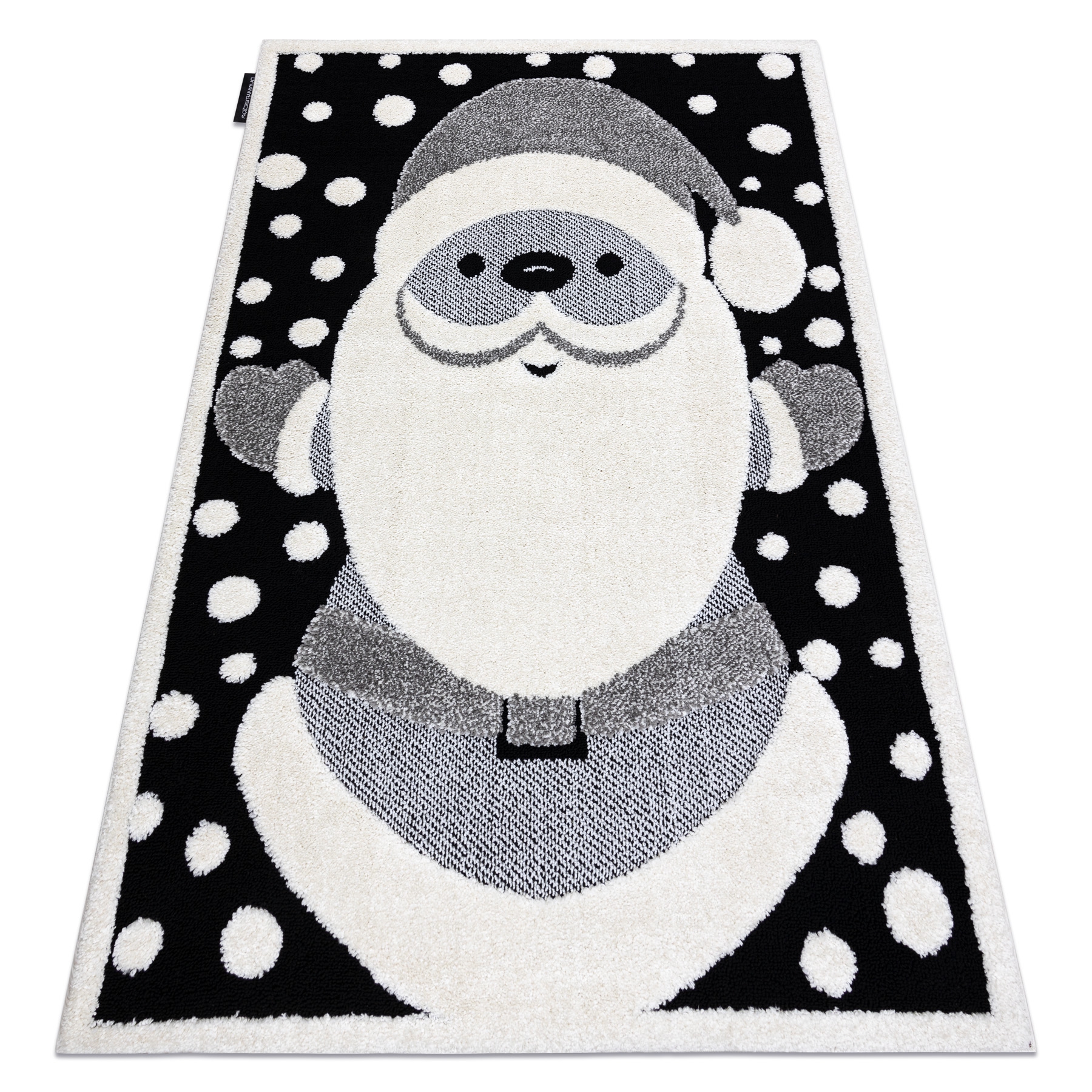 Tappeto Natale Antiscivolo 60x90 Cm – Design Babbo Natale E Fiocchi Di Neve, Per Soggiorno, Camera E Bagno, Rosso