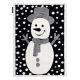 Alfombra infantil moderna JOY Snowman monigote de nieve, para niños - estructura dos niveles de vellón negro / crema 