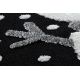 Moderný detský koberec JOY Snowman, Snehuliak, štrukturálny, dve vrstvy rúna, čierna, krémová 