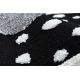 Modern children's carpet JOY Snowman, for children - structural two levels of fleece black / cream