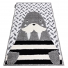 Moderní dětský koberec JOY Walrus, Mrož pro děti - strukturální dvě úrovně fleece šedá / krémová
