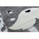 Современные детский ковер JOY Walrus, Морж для детей - структурных два уровней флиса серого / крем