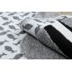 Модерен детски килим JOY Walrus, Морж за деца - структурни две нива руно сиво / кремаво