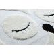 Moderner Kinderteppich JOY Owl, Eule für Kinder - strukturelle, zwei Ebenen aus Vlies grau / creme