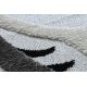 Сучасний дитячий килим JOY Owl, Сова для дітей - структурний дворівневий флісовий сірий / кремовий