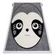 Alfombra infantil moderna JOY Panda para niños - estructura dos niveles de vellón gris / crema