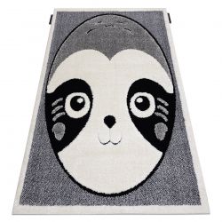 Сучасний дитячий килим JOY Panda для дітей - структурний дворівневий флісовий сірий / кремовий