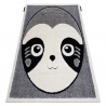 Moderní dětský koberec JOY Panda pro děti - strukturální dvě úrovně fleece šedá / krémová