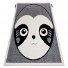 Dywan dziecięcy JOY Panda miś, dla dzieci - Strukturalny, dwa poziomy runa szary / krem