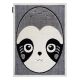 Alfombra infantil moderna JOY Panda para niños - estructura dos niveles de vellón gris / crema