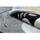 Модерен детски килим JOY Panda за деца - структурни две нива руно сиво / кремаво