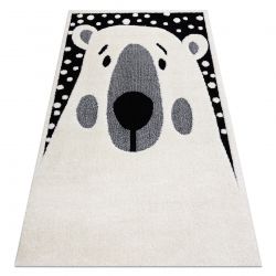 Laste vaip JOY Teddy karu, lastele - Struktuuriline, kahel tasemel fliis koor / must