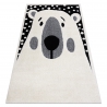 Модерен детски килим JOY Teddy мечка, за деца - структурни две нива руно сиво / черно