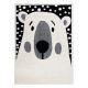 Tapete infantil moderno JOY Teddy urso, ovelha para crianças - estrutural de dois níveis de lã creme / preto