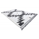 Teppe MAROC H5157 Aztec, Etnisk hvit / svart Frynser Berber marokkansk shaggy
