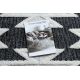 Teppe MAROC H5157 Aztec, Etnisk hvit / svart Frynser Berber marokkansk shaggy