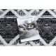 Teppe MAROC P642 Diamanter, Sikksakk grå / hvit Frynser Berber marokkansk shaggy