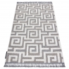 Tapis MAROC P655 labyrinthe, grec gris / blanc Franges berbère marocain shaggy