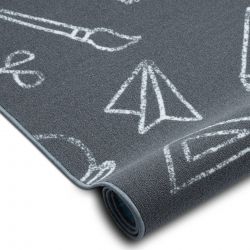 Wykładzina dywanowa dla dzieci SCHOOL szkoła, dziecięca szary