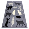 Dywan BCF FLASH Cats 3996 - Koty, kotki szary