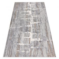 Tappeto OPERA 0W9774 C90 54 Astrazione - Structural due livelli di pile grigio / avorio