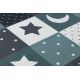 Wykładzina dywanowa dla dzieci STARS gwiazdy, gwiazdki, dziecięca, turkus / szary