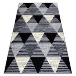 Alfombra BCF BASE 3986 Geometric triangulos geométrico gris / negro