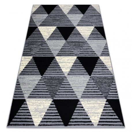 Tæppe BCF BASE 3986 Geometric, trekanter geometrisk grå / sort
