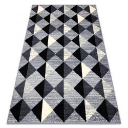 Teppich BCF BASE 3987 Trigone, Dreiecke, Quadrate geometrisch grau / elfenbein