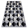 Dywan BCF BASE 3987 Trigone, trójkąty, kwadraty, geometryczny szary / kość słoniowa
