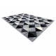 Alfombra BCF BASE 3987 Trigone, triangulos, cuadrícula, geométrico gris / marfil