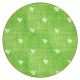 килим за деца HEARTS кръг дънки, vintage сърца - зелен