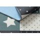 Teppich für Kinder STARS Sterne türkis / grau