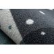 Okrúhly koberec na deti STARS hviezdy tyrkysová / sivá