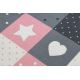 Wykładzina dywanowa dla dzieci STARS gwiazdy, gwiazdki, dziecięca, różowy / szary