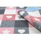 мокети килим за деца STARS звезди розов / сив