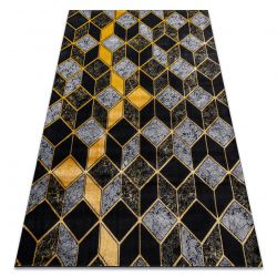 Modern GLOSS Teppich 400B 86 stilvoll, glamour, art deco, 3D geometrisch schwarz / gold